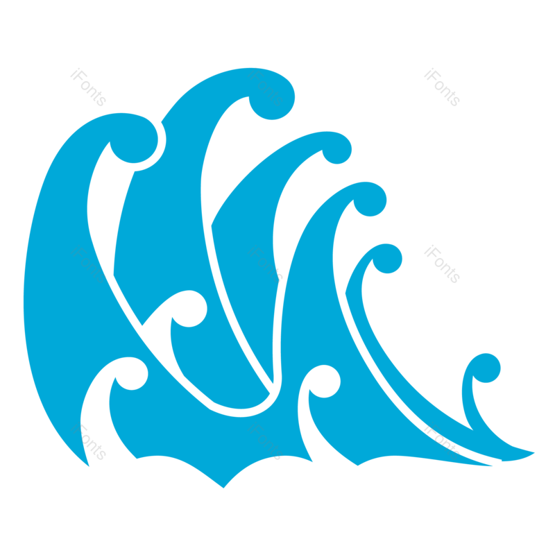 花纹图片,水花元素,蓝色PNG,波纹免抠素材